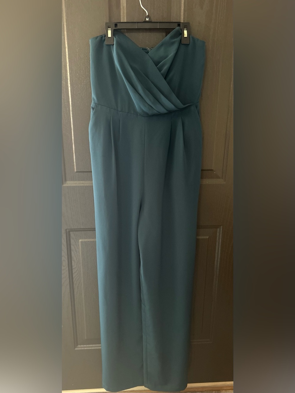 Express Green Sleeveless/Strapless Wide-Leg Jumpsuit Pants